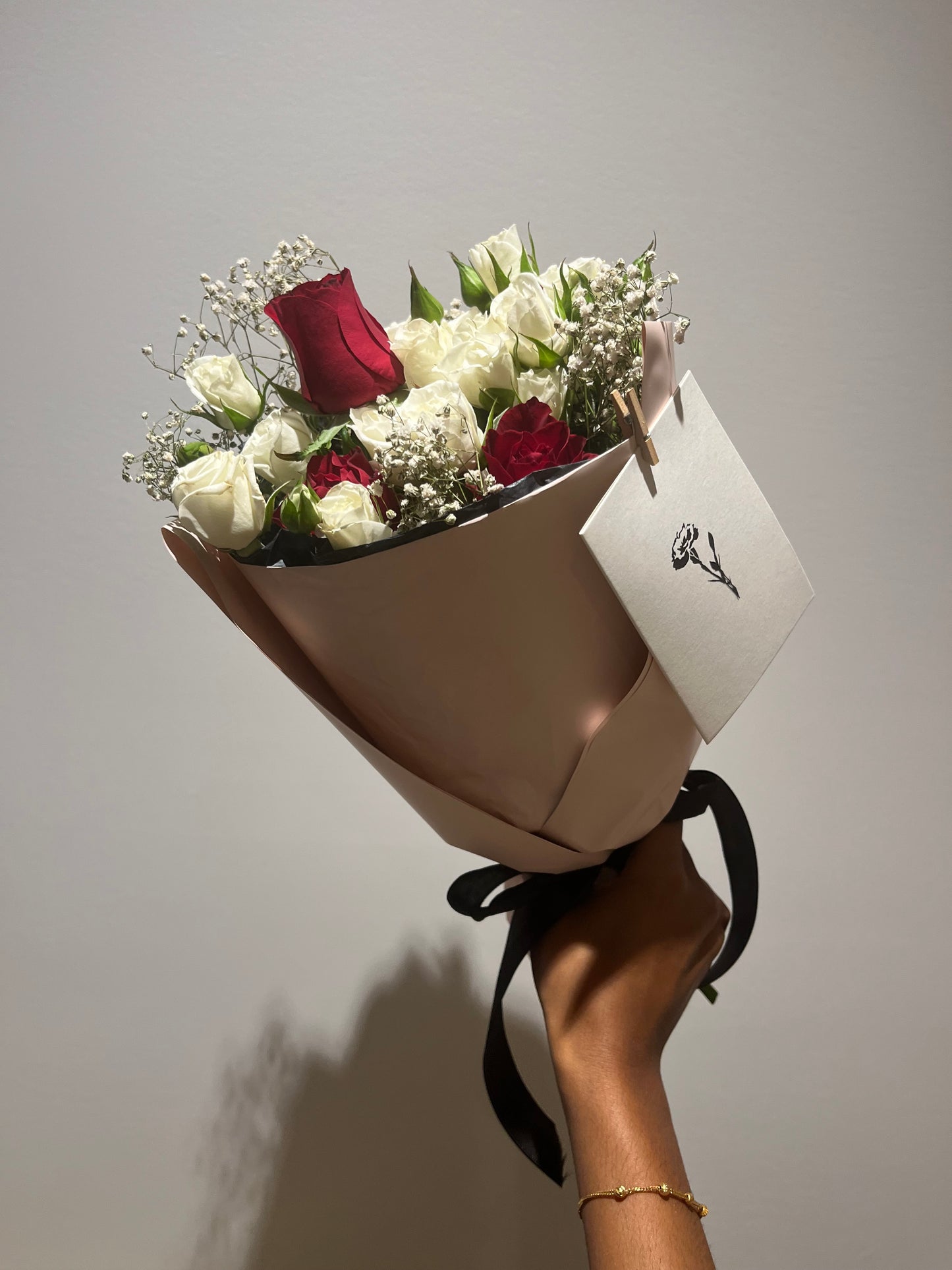 Red and White Petite Rose Bouquet