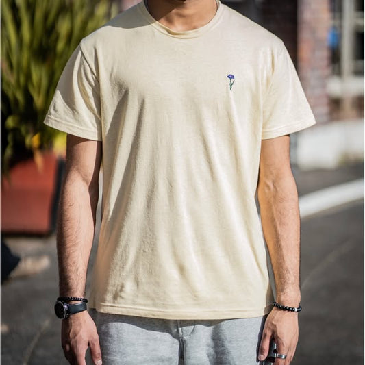 Lemon Embroidered Hemp Tee
