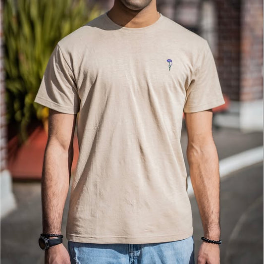Sand Embroidered Hemp Tee