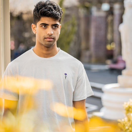 Cloud Embroidered Hemp Tee