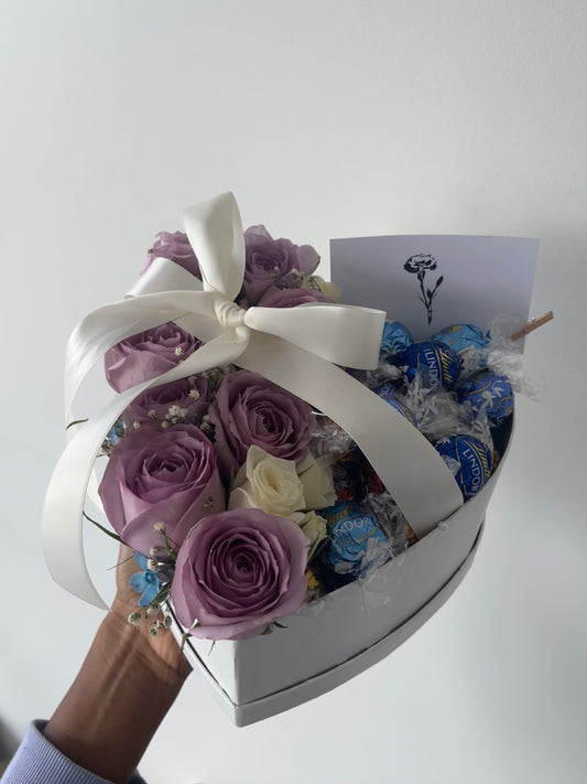 Rose Lindt Heart Box in Pastels